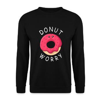 Donut Worry - Unisex Sweatshirt - black - Front - Alina (178cm) & Michal (187cm)