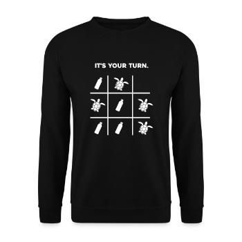 It's your turn ECO plastic turtle - Unisex Sweatshirt - black - Front - Alina (178cm) & Michal (187cm)