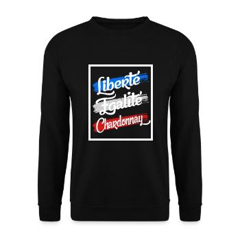 Liberte Egalite Chardonnay - Unisex Sweatshirt - black - Front - Alina (178cm) & Michal (187cm)