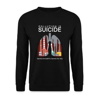 Anti nuclear power Greenhouse gases Pollution - Unisex Sweatshirt - black - Front - Alina (178cm) & Michal (187cm)