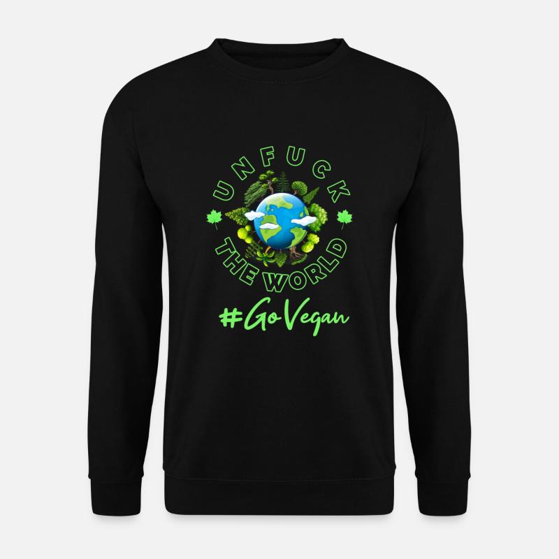 Vegan Erde Planet Umwelt Klimawandel - Unisex Pullover - Schwarz