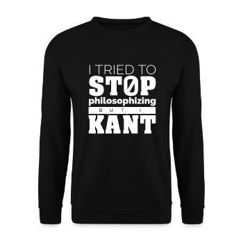 Philosophie Kant Shirt - Unisex Pullover - Schwarz - Vorne - Alina (178cm) & Michal (187cm)