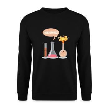 Chemise de chimie de nerd qui réagit - Sweat-shirt Unisexe - noir - Devant - Alina (178cm) & Michal (187cm)