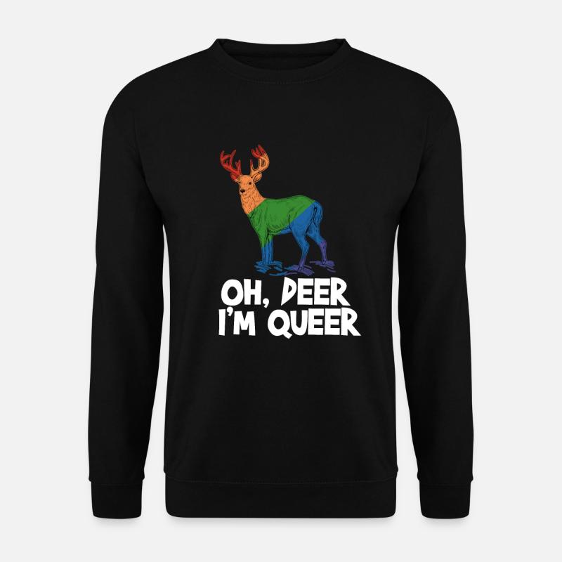 Oh Deer I'm Queer - Unisex Pullover - Schwarz