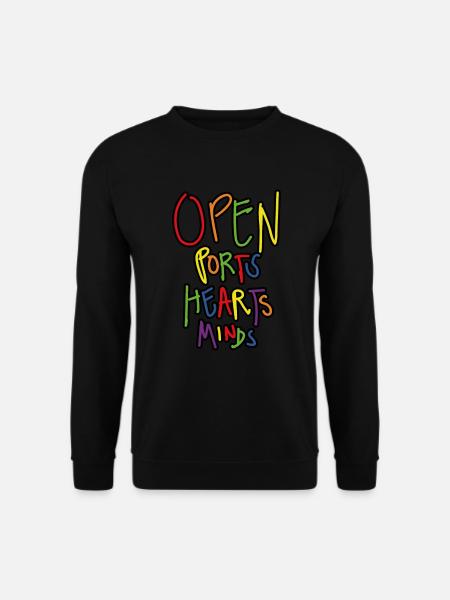 Open Ports Hearts and Minds - Unisex Sweatshirt - black