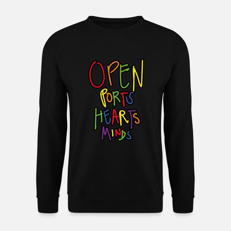 Open Ports Hearts and Minds - Unisex Sweatshirt - black