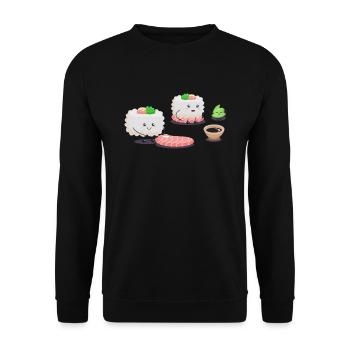 Sushi Party - Unisex Pullover - Schwarz - Vorne - Alina (178cm) & Michal (187cm)