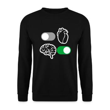 Hirn und Herz Vernunft - Unisex Pullover - Schwarz - Vorne - Alina (178cm) & Michal (187cm)