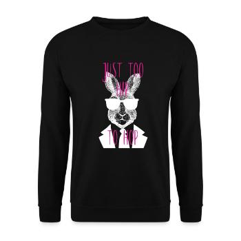 Too hip to hop hipster bunny glasses cool gift - Unisex Sweatshirt - black - Front - Alina (178cm) & Michal (187cm)