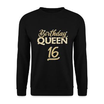 BIRTHDAY 16th birthday - Unisex Sweatshirt - black - Front - Alina (178cm) & Michal (187cm)