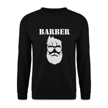 Barber Barbier Barbershop Bart Coiffure Style - Sweat-shirt Unisexe - noir - Devant - Alina (178cm) & Michal (187cm)