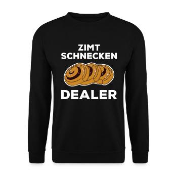 Bäcker Bäckerei Backwaren backen Zimtschnecke - Unisex Pullover - Schwarz - Vorne - Alina (178cm) & Michal (187cm)
