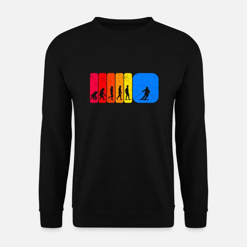 Skiing evolution skier gift idea - Unisex Sweatshirt - black
