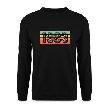 Year of birth 1983 - Unisex Sweatshirt - black - Front - Alina (178cm) & Michal (187cm)