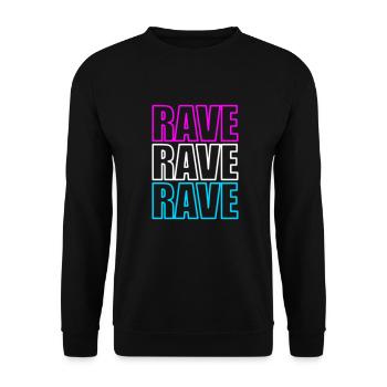 Techno Music Rave Raver - Unisex Pullover - Schwarz - Vorne - Alina (178cm) & Michal (187cm)