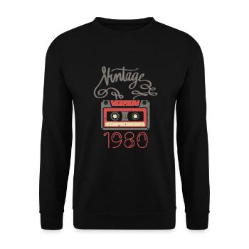 Vintage vintage 1980's - Unisex Sweatshirt - black - Front - Alina (178cm) & Michal (187cm)