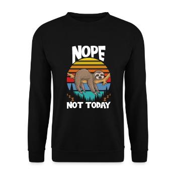 Paresseux Nope Not Today - Sweat-shirt Unisexe - noir - Devant - Alina (178cm) & Michal (187cm)
