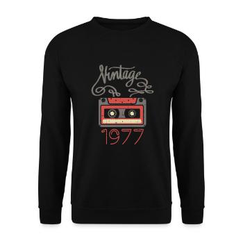 Année 1977 - Sweat-shirt Unisexe - noir - Devant - Alina (178cm) & Michal (187cm)