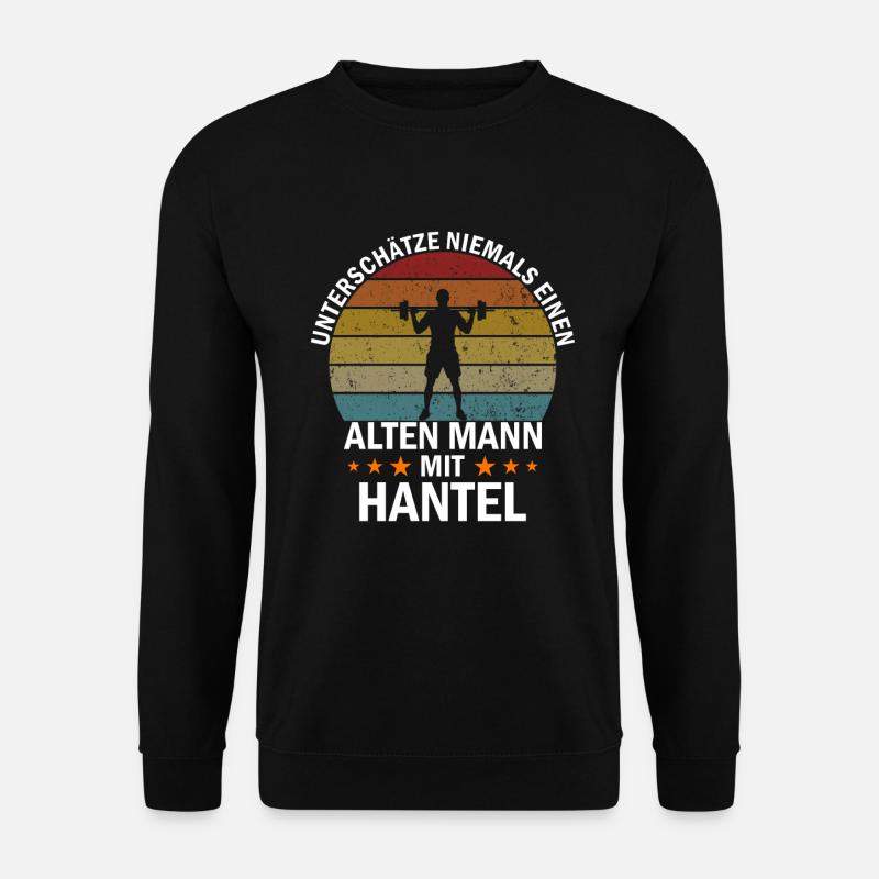 Hantel Bodybuilder - Unisex Pullover - Schwarz
