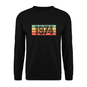 Année 1974 - Sweat-shirt Unisexe - noir - Devant - Alina (178cm) & Michal (187cm)