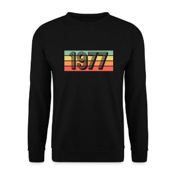 Year 1977 - Unisex Sweatshirt - black - Front - Alina (178cm) & Michal (187cm)