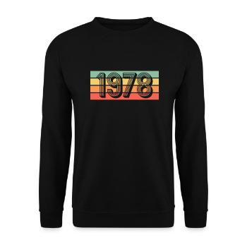 Geboren im Jahr 1978 - Unisex Pullover - Schwarz - Vorne - Alina (178cm) & Michal (187cm)