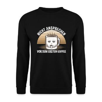 Erst Kaffee Dann Reden - Unisex Pullover - Schwarz - Vorne - Alina (178cm) & Michal (187cm)
