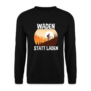Waden Statt Laden Radfahrer - Unisex Pullover - Schwarz - Vorne - Alina (178cm) & Michal (187cm)