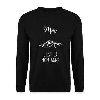 Moi c est la montagne - Sweat-shirt Unisexe - noir - Devant - Alina (178cm) & Michal (187cm)