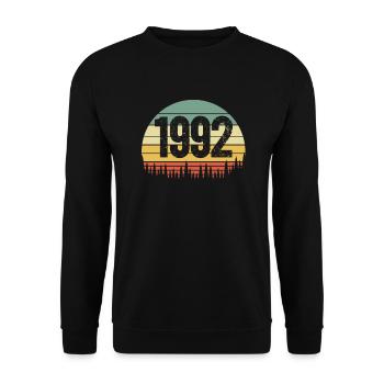 Born in 1992 - Unisex Sweatshirt - black - Front - Alina (178cm) & Michal (187cm)