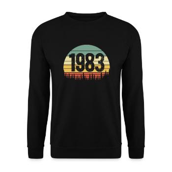 1983 Year of birth - Unisex Sweatshirt - black - Front - Alina (178cm) & Michal (187cm)