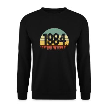Born in 1984 - Unisex Sweatshirt - black - Front - Alina (178cm) & Michal (187cm)