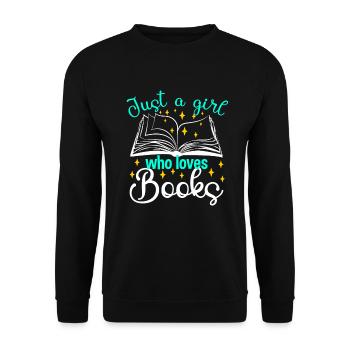 Juste une fille qui aime books Lecteureratte - Sweat-shirt Unisexe - noir - Devant - Alina (178cm) & Michal (187cm)