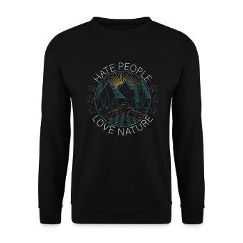Hate People Love Nature - Sweat-shirt Unisexe - noir - Devant - Alina (178cm) & Michal (187cm)