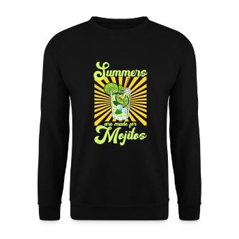 Summers are made for Mojitos - Unisex Sweatshirt - black - Front - Alina (178cm) & Michal (187cm)