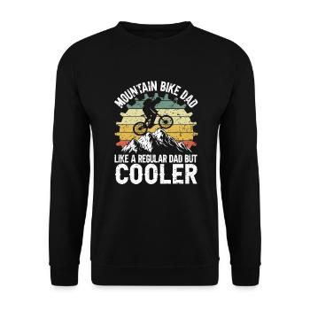 Cool Mountain Bike Dad - Unisex Sweatshirt - black - Front - Alina (178cm) & Michal (187cm)