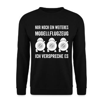 Modellflieger Modellflugzeug Modellbau Spruch - Unisex Pullover - Schwarz - Vorne - Alina (178cm) & Michal (187cm)