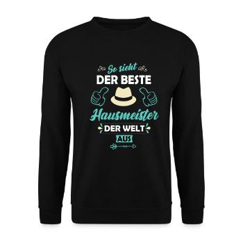 hausmeister - Unisex Pullover - Schwarz - Vorne - Alina (178cm) & Michal (187cm)