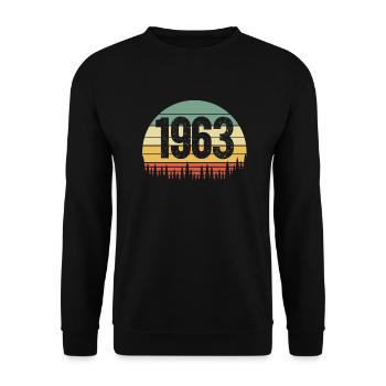 Year of birth born in 1963 - Unisex Sweatshirt - black - Front - Alina (178cm) & Michal (187cm)