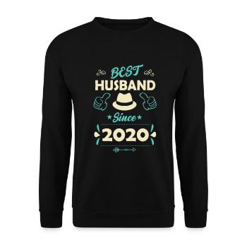 Best Husband 2020 Anniversaire de mariage Mariage de roses - Sweat-shirt Unisexe - noir - Devant - Alina (178cm) & Michal (187cm)