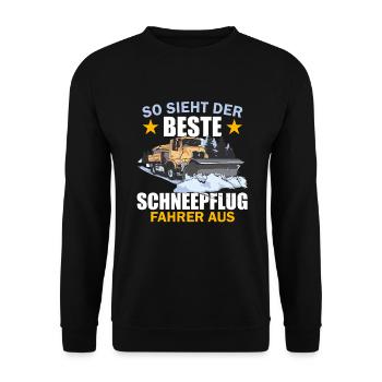 Bester Schneepflugfahrer - Unisex Pullover - Schwarz - Vorne - Alina (178cm) & Michal (187cm)