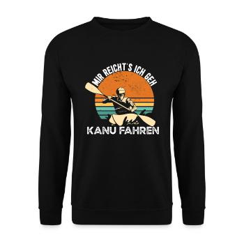 Ich geh Kanu fahren - Unisex Pullover - Schwarz - Vorne - Alina (178cm) & Michal (187cm)