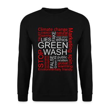 Greenwash Schwindel Lügen Irreführung - Unisex Pullover - Schwarz - Vorne - Alina (178cm) & Michal (187cm)