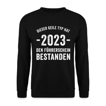 Führerschein Führerscheinprüfung Fahrschüler - Unisex Pullover - Schwarz - Vorne - Alina (178cm) & Michal (187cm)