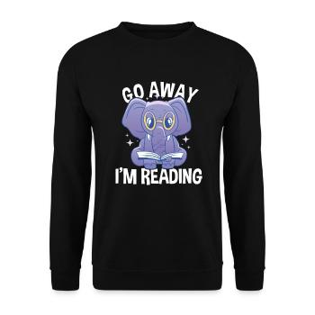 Bookworm I'm Reading - Unisex Sweatshirt - black - Front - Alina (178cm) & Michal (187cm)