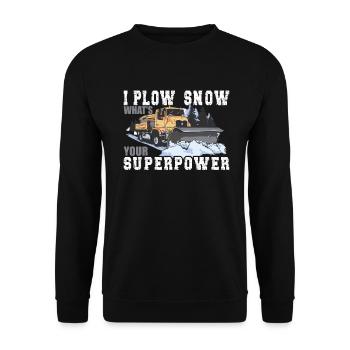 Conducteur de chasse-neige I Chasse-neige - Sweat-shirt Unisexe - noir - Devant - Alina (178cm) & Michal (187cm)