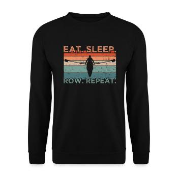 Répéter Manger la rangée de sommeil - Sweat-shirt Unisexe - noir - Devant - Alina (178cm) & Michal (187cm)