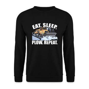 Eat Sleep Plow Repeat - Unisex Sweatshirt - black - Front - Alina (178cm) & Michal (187cm)