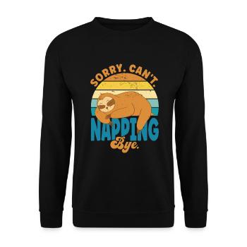 Sorry Can't Napping Bye - Unisex Sweatshirt - black - Front - Alina (178cm) & Michal (187cm)