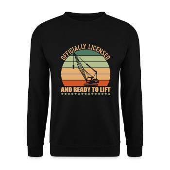 Crane operator Ready To Lift - Unisex Sweatshirt - black - Front - Alina (178cm) & Michal (187cm)